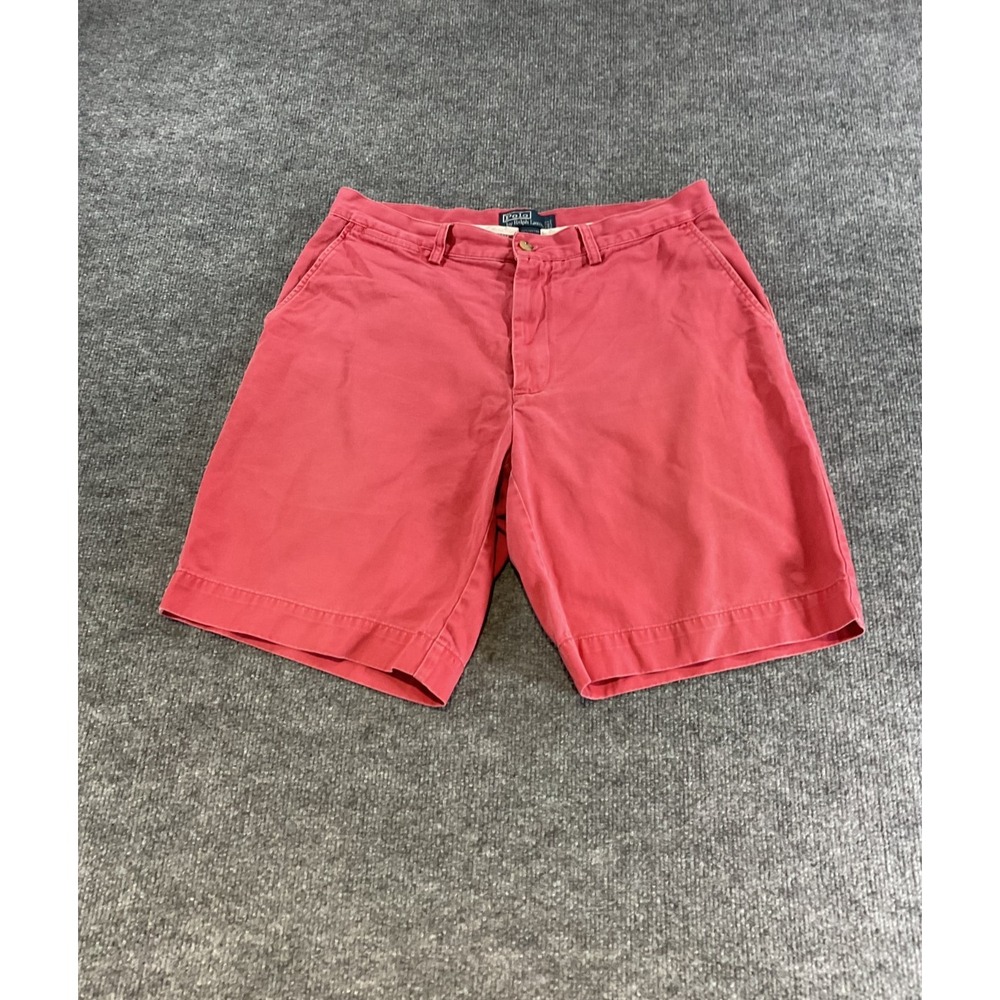 Polo Ralph Lauren Shorts Mens 33 Red 100% Cotton Chino Preppy Golf Casual Summer